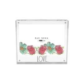 Rae Dunn Acrylic Frame - 5 x 7 Clear Acrylic Picture Frame - Free Standing Acrylic Photo Frame Display for Home, Office, Desk, Table - Modern Decor with Cute Sayings - Gift for Mom, Best Friend