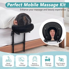Mattress Top Massage Kit, Massage Headrest Face Pillow for Bed Mattress, Massage Face Cradle Cushion Bed Massage Head Holder, Adjustable Massage Attachment for Mattress, Eye Surgery Recovery Equipment