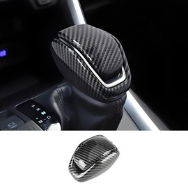 LUNQIN Car Center Console Gear Shift Knob Trim Cover for Toyota RAV4 2019-2025 and Toyota Highlander 2020-2025 Auto Interior Decor Accessories Central Control Shifters Stick Carbon Fiber Style Kit
