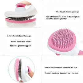 ManLinKei Self Cleaning Slicker Brush, Cat Brushes for Indoor Cats, Dog Cat Bunny Pet Grooming Shedding Brush
