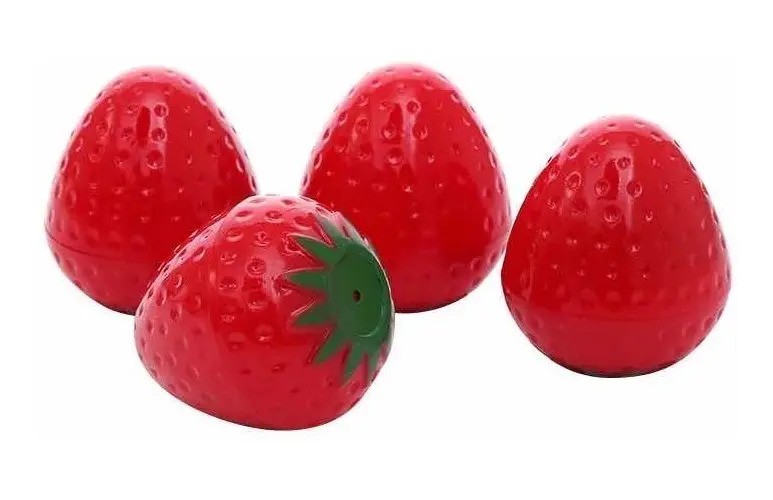 Caja 24pzs Bálsamo Hidratante De Fresa Rojo Kawaii Mayoreo