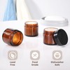 2 oz Glass Jars with Lids, 6 Pack Amber Small