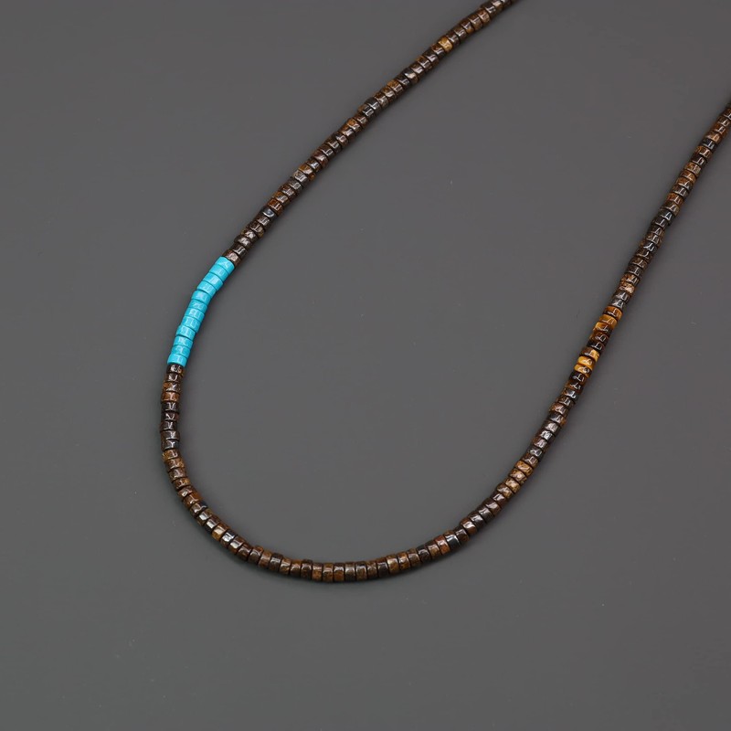 COAI Gemstone Surfer Necklace, Bronzite