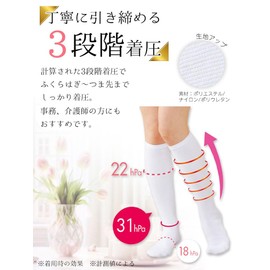 ナースリー 看護師さんの着圧ハイソックス10足セット 医療 オフィス レディース 22-24 ブラック(10足組) 9000020A