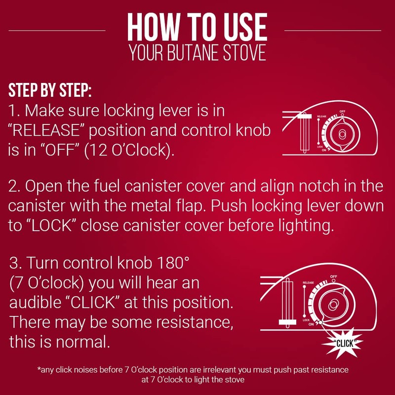 Chef Master 12,000 BTU Portable Butane Stove - Gas Burner