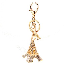 One Pack Exquisite Tower Size Tower Rhinestone Car Keychain Key Ring Keychain Key Ring Gift Pack Buckle Holder for Girlfriend Boyfriend Women Men Friends Lovers Colleagues