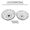 Fruit Basket Black Iron European Style Double Layer Fruit Storage