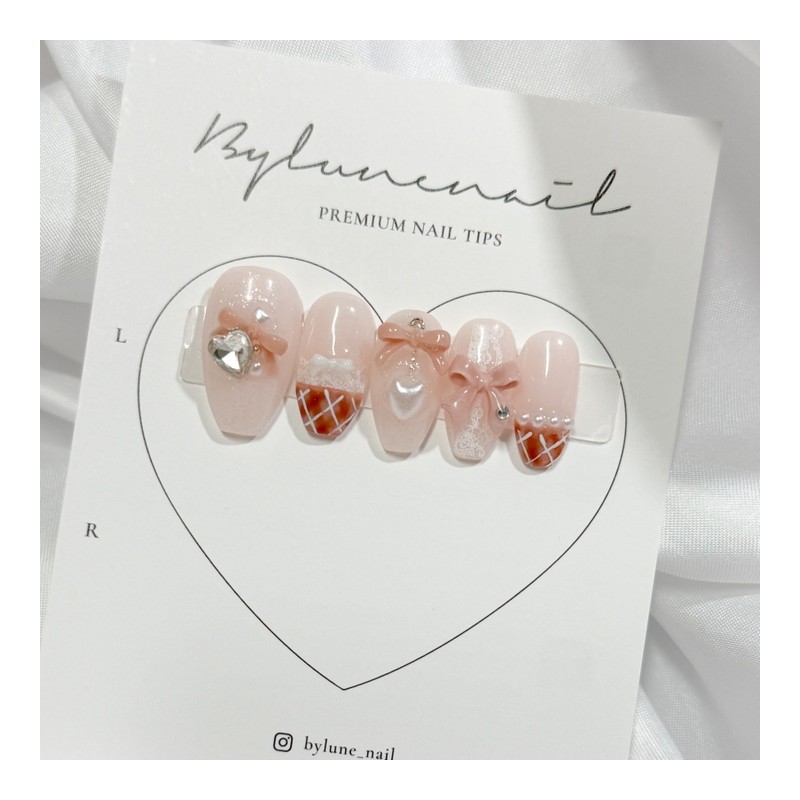 Bonbon Chocolat Handmade Nail Tips Nail Tips - Almond /