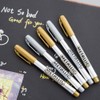MyLifeUNIT Metallic Marker Pens, 6-Pack Metallic Gold Silver Permanent Markers,