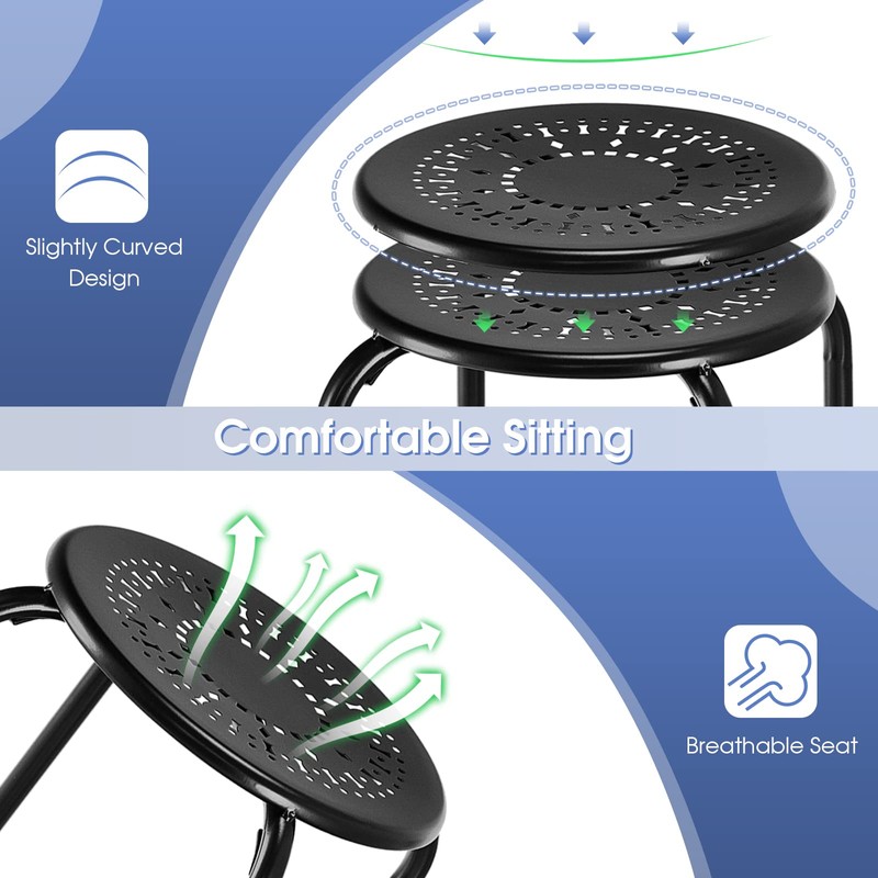 POWERSTONE Stackable Stools 6 Pack, Portable Stacking Bar Stools Iron