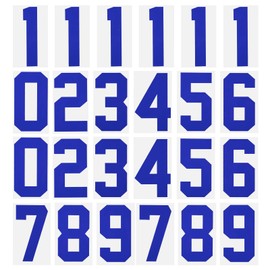 sourcing map Iron on Numbers 0 to 9 Heat Transfer 8" Blue Single Number for Team Uniform, Sports T-Shirt, Football, Basketball, Baseball Pack of 24