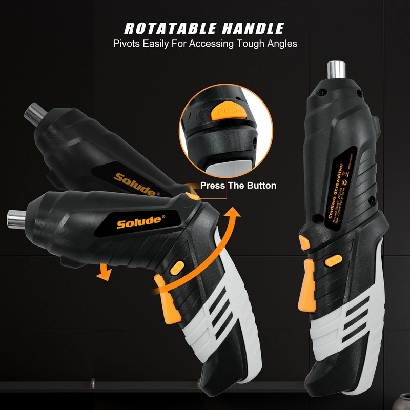 SOLUDE 130-Piece Home Tool Kit with 3.6V Cordless Rechargeable Screwdriver,Basic