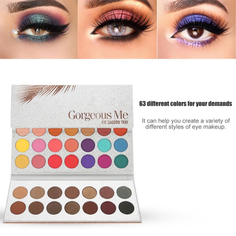 Beauty Glazed 63 Colors Pearlescent Matte Eyeshadow Eye Cosmetics Makeup