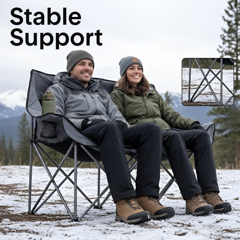 Camping Loveseat for Couples, Friends & Families, Double Camping Chair,