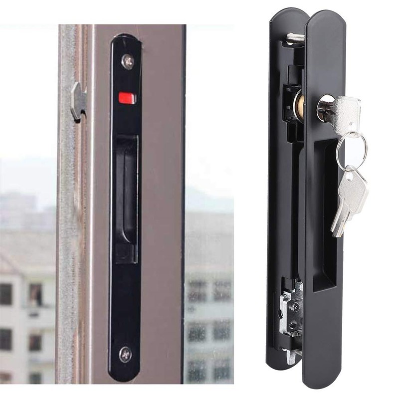 Hook Lock for Sliding Door, Hook Lock, One-sided Closure, Movable