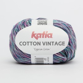 Cotton Vintage, Multicolor Baumwollgarn in malve/türkis (54)