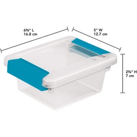 STERILITE Mini Clip Box Clear Base & Lid Aquarium Blue Latches