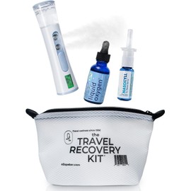 Travel Recovery Kit, Healing & Wellness Set, Liquid Oxygen Drops for Immune Support and Energy Levels, Nasal Spray for Better Breathing and Airflow, Nebulizer to Moisture Lock Hydration & nutrients
