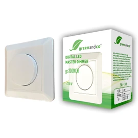greenandco® gc-200MCM Digital Master Dimmer for LED and Halogen 1-200 Watt with up to 4 Operating Units Expandable Boost Function White