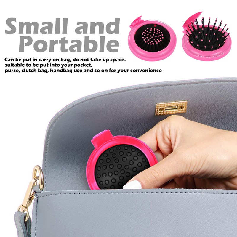 1st Choice Travel Folding Hair Brush Mirror Pocket Purse Car