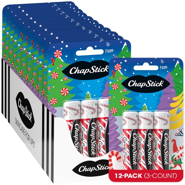 ChapStick Bulk Lip Balm, Candy Cane, 36-Count (12 Packs of