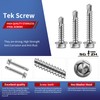SG TZH (131Pcs)#8 x 1-1/2" Sheet Metal Screws 410 Stainless