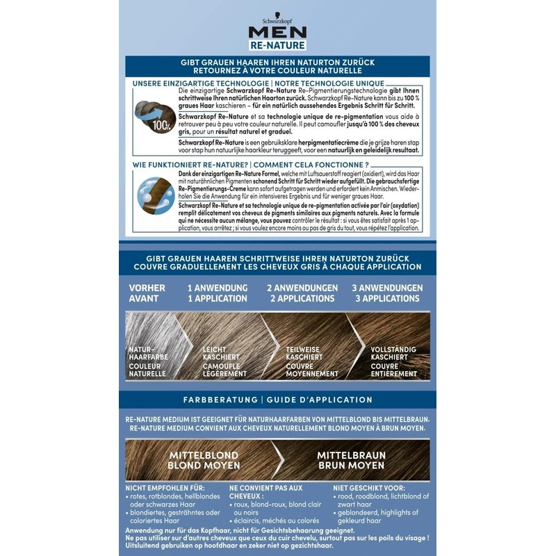 Schwarzkopf RE-NATURE Men's Medium - Pack of 1