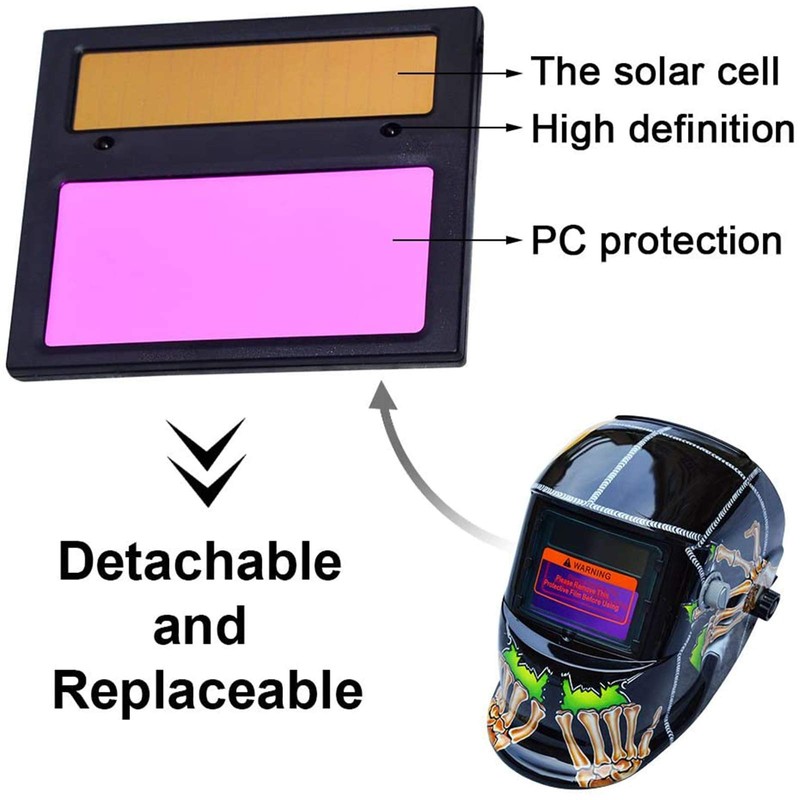 TEKWARE Welding Helmet Solar Power Auto Darkening Hood Welder Mask