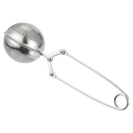 sourcing map 1 Pcs Ball Snap Tea Ball Infuser with Handle, Loose Tea Steeper, Stainless Steel Tea Strainer for Brew Loose Leaf Tea, Silver