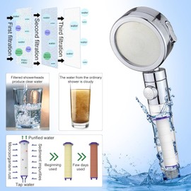 HEAD 12 Pieces Hydro Jet Shower Head Filter, High Pressure Handheld Vortex Turbo Fan