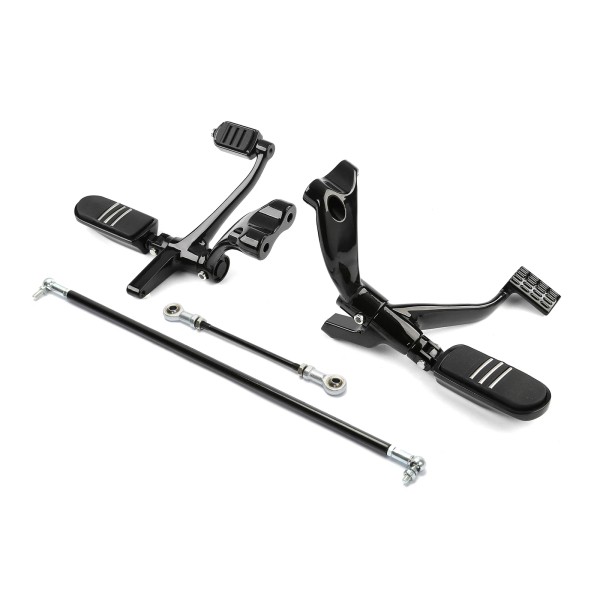 TCMT Black Forward Control Foot Pegs Kit Linkage Levers Fit