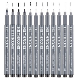 Hethrone Hand Lettering Pens, Calligraphy Pens and Black Calligraphy Set for Beginners Writing, Signature, Illustration Design and Drawing (12 Sizes)