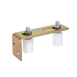 sourcing map Slide Gate Guide Roller 1.6" Adjustable Rollers with L-Shape Bracket for Sliding Door Wheels on Angle Steel Rails and Round Rails, White