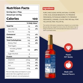 Torani Peach Syrup for Drinks, Flavoring for Iced Tea, Lemonade, and Sodas, Pump Included, 25.4 Oz