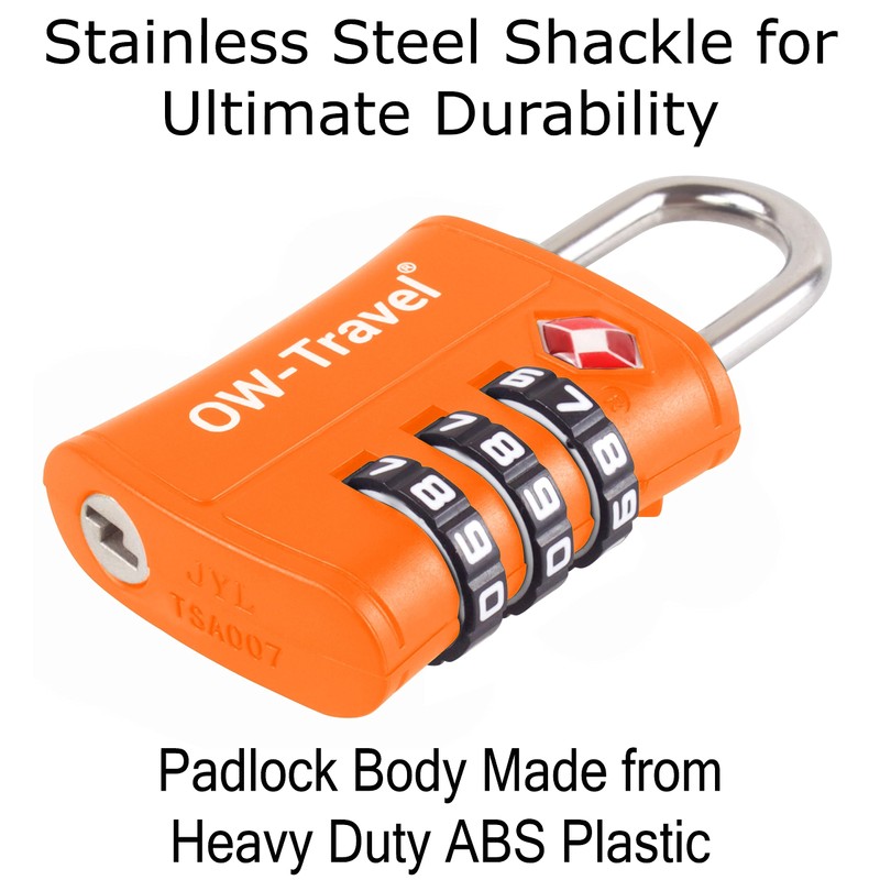 TSA Approved Luggage Locks (2 Pack) OW-Travel ABS 3 Digit