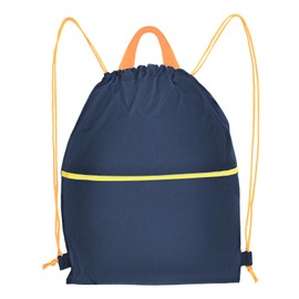 Large Drawstring Gym Bag - Waterproof Sports Backpack String Swim Drawstring PE Bags for Women Men, Travel Beach School Bag with Carry Handles and Zipper