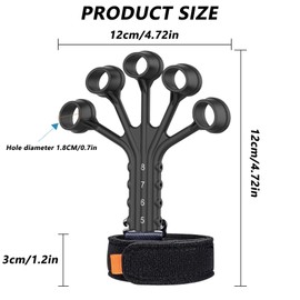 Quixotical 2 Pack Adjustable Finger Strengthener - 8 Resistance Levels, Hand Strengthener Finger Exerciser Stretcher, for Mountaineers, Tennis Players, Musicians