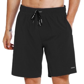 HOdo Mens Swim Trunks 9" Quick Dry Swim Shorts Bathing Suit, 01-black, Small