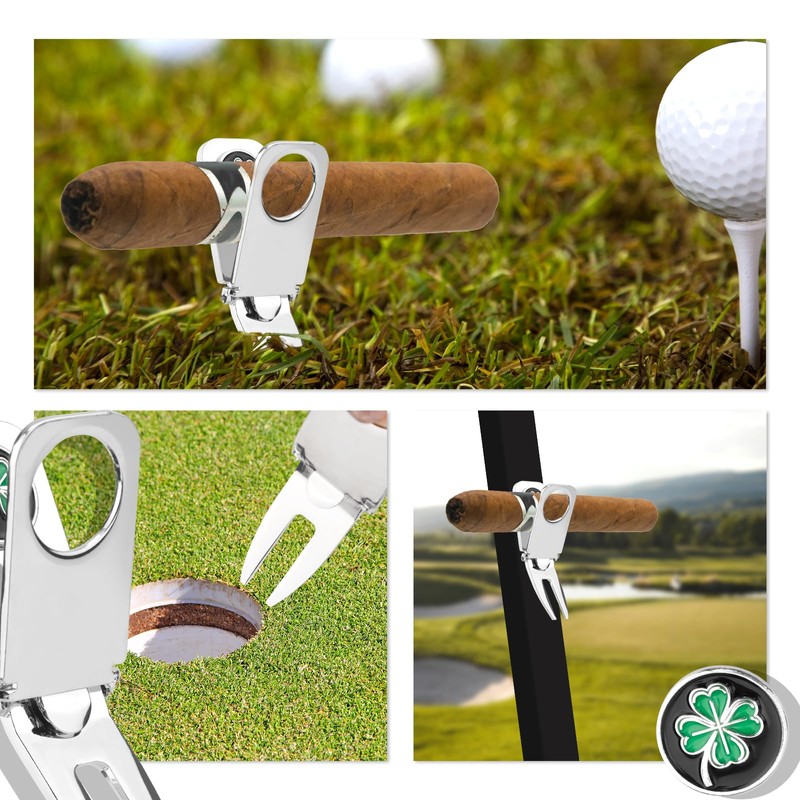 BOXOB Golf Cigar Clip, 3 in 1 Multi-Function Removable Replacement