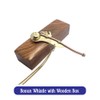 Nautical Brass Boatswain Whistle with Chain and Wooden Storage Box,