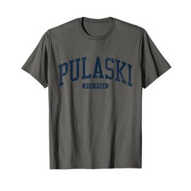 Pulaski New York NY College University Style Blue T-Shirt