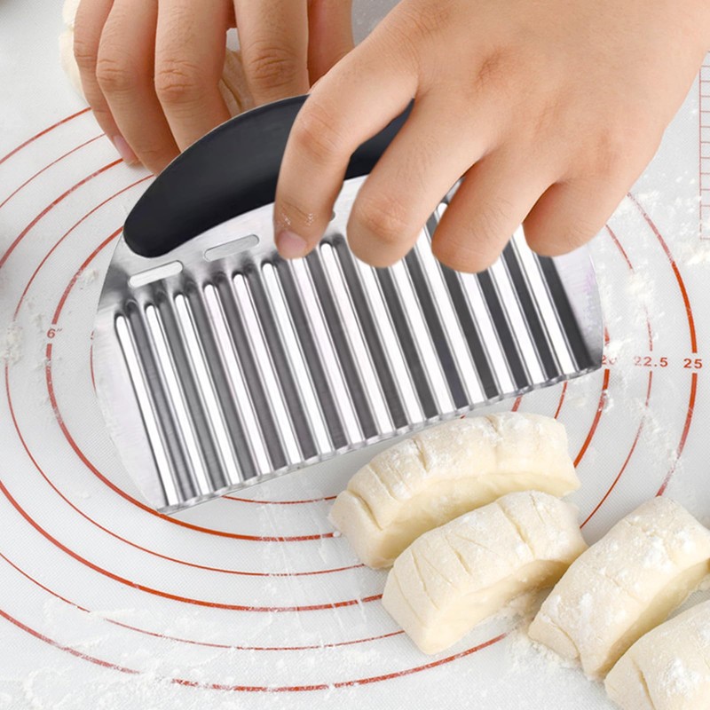 JAYVAR Large Crinkle Cutter French Fry Cutter, Large Crinkle Potato
