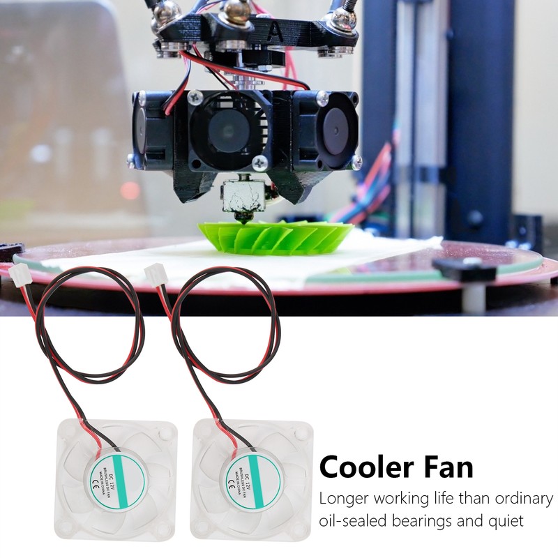 2Pcs 3D Printer Cooling Fan LED Light Hydraulic Bearing Mini