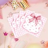 100Pcs Pink Bow Party Napkins Bow Birthday Napkins Set Bow