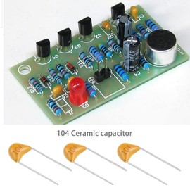 Create idea 200pcs 50V 100nF Ceramic Capacitor Multilayer Monolithic Ceramic Capacitor Electronic Accessories for Computer Phone Electronic Product Yellow
