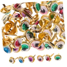Operitacx Pack of 100 Coloured Two-Legged Nails Zag Clasps Giant Paper Pins Art Kit Charm Slico Checkbook Craft Mini Brads Decorative Brads Made of Alloy