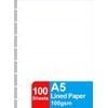 Getvow A5 TUL Discbound Lined Refill Paper, Junior Size 8
