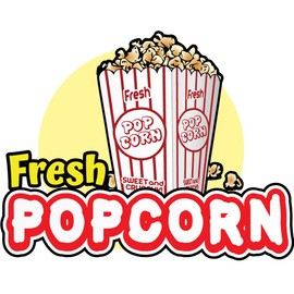 Fresh Popcorn 48" Concession Decal Sign cart Trailer Stand Sticker Equipment