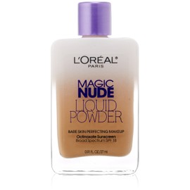 L'Oreal Paris Magic Nude Liquid Powder Bare Skin Perfecting Makeup SPF 18, True Beige, 0.91 Ounces