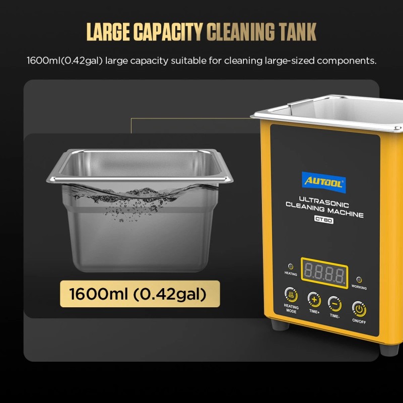 AUTOOL Ultrasonic Cleaning Machine Fuel Inector Cleaner Heating Adjusting Time